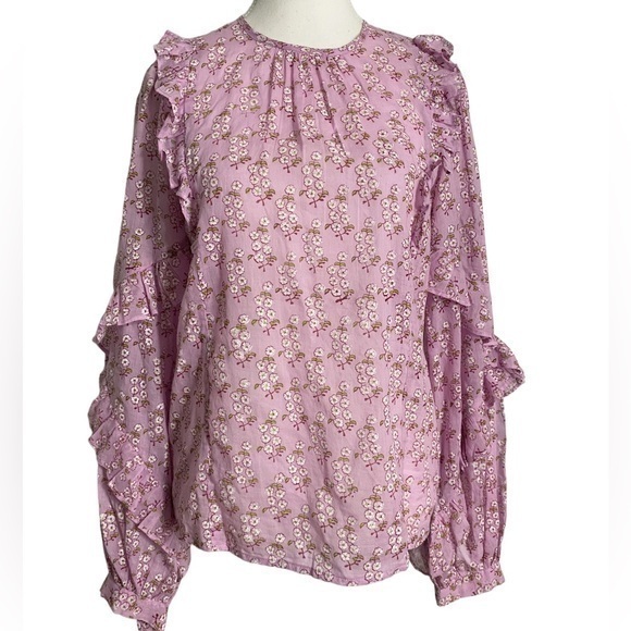 Banjanan Tops - Banjanan Margot Cotton Long Sleeve Top Orchid Size Xs